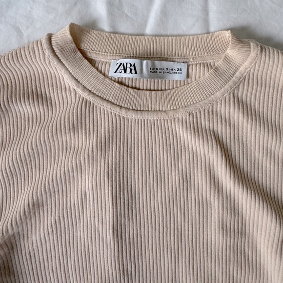 ZARA Ribbed Long Sleeve Top - Picture 9 of 13